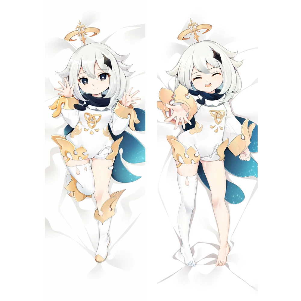 

2020 Game Genshin Impact Paimon Dakimakura Hugging Body Cute Character Pillow Case DIY Custom Pillow Cover 50x160cm