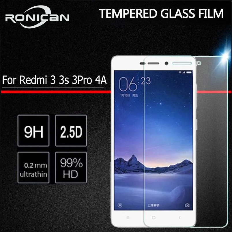 

For Xiaomi Redmi 3S 4A Tempered Glass Redmi 3 Pro Screen Protector Explosion Film for Xiomi redmi Note 3 Pro 152mm Cover Case