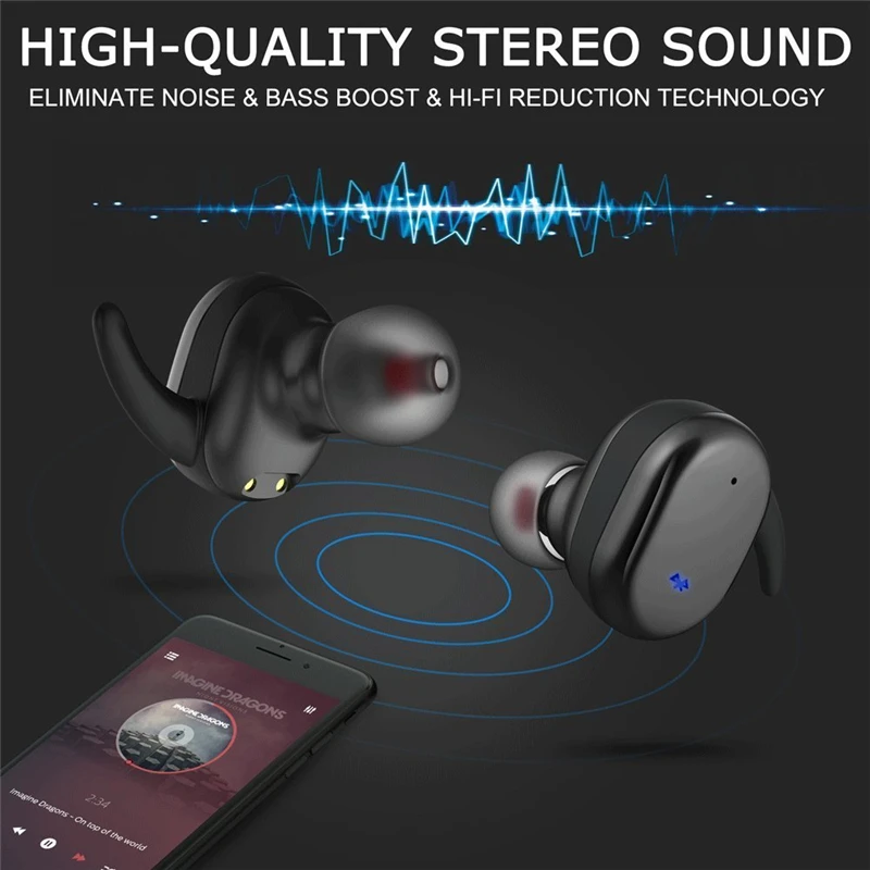 

1 Pair TWS4 Bluetooth Jerry 5.0 Earphones 300mAh Charging Wireless Headphone Stereo Sports Waterproof Earbuds Headsets With