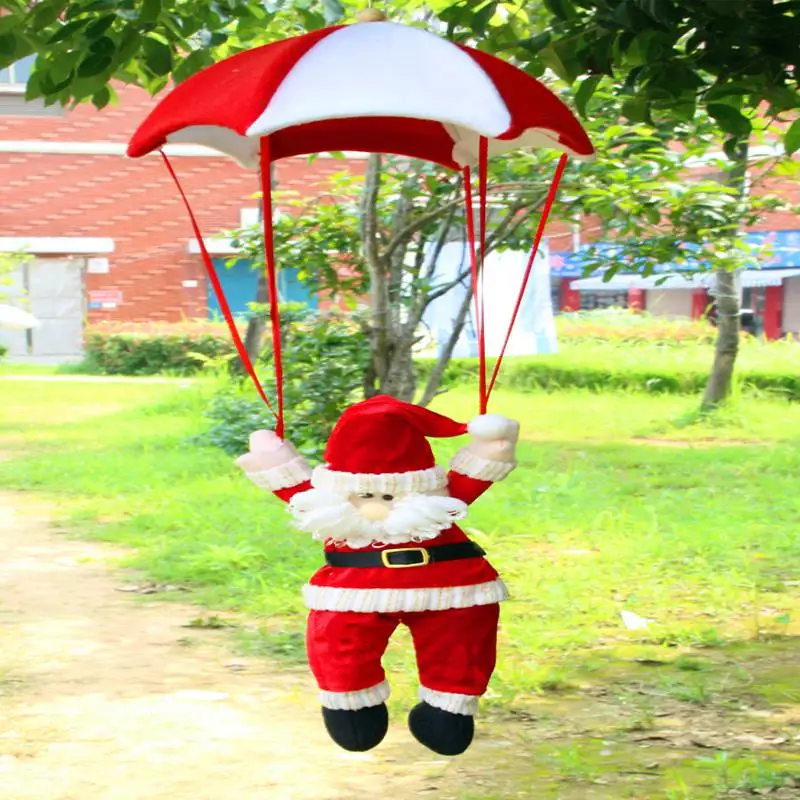 

Подвеска в виде плюшевой куклы Деда Мороза из парашюта для рождественской елки, подвесное Рождественское украшение для дома, новый год