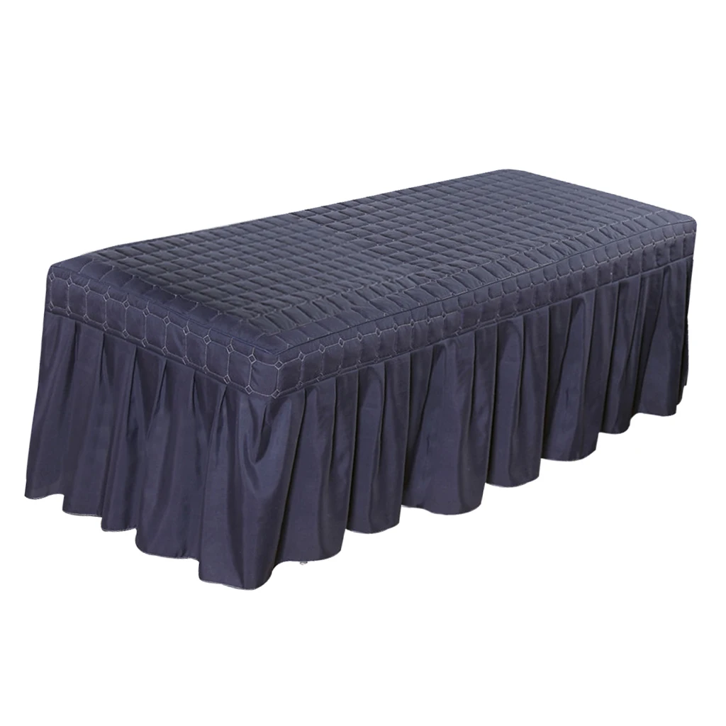 Dark Blue-180x60cm Отель массажная кровать юбка Красота стол балдахин простыня крышка с дыркой - Цвет: Dark Blue-180x60cm
