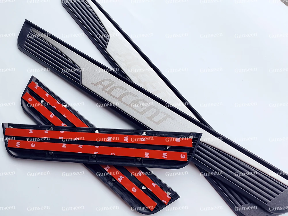 

For Hyundai Accent 2020 Accessories Car Door Sill Protector Pedal Sticker Auto Scuff Plate Styling Cover Trim 2021 2017 2018