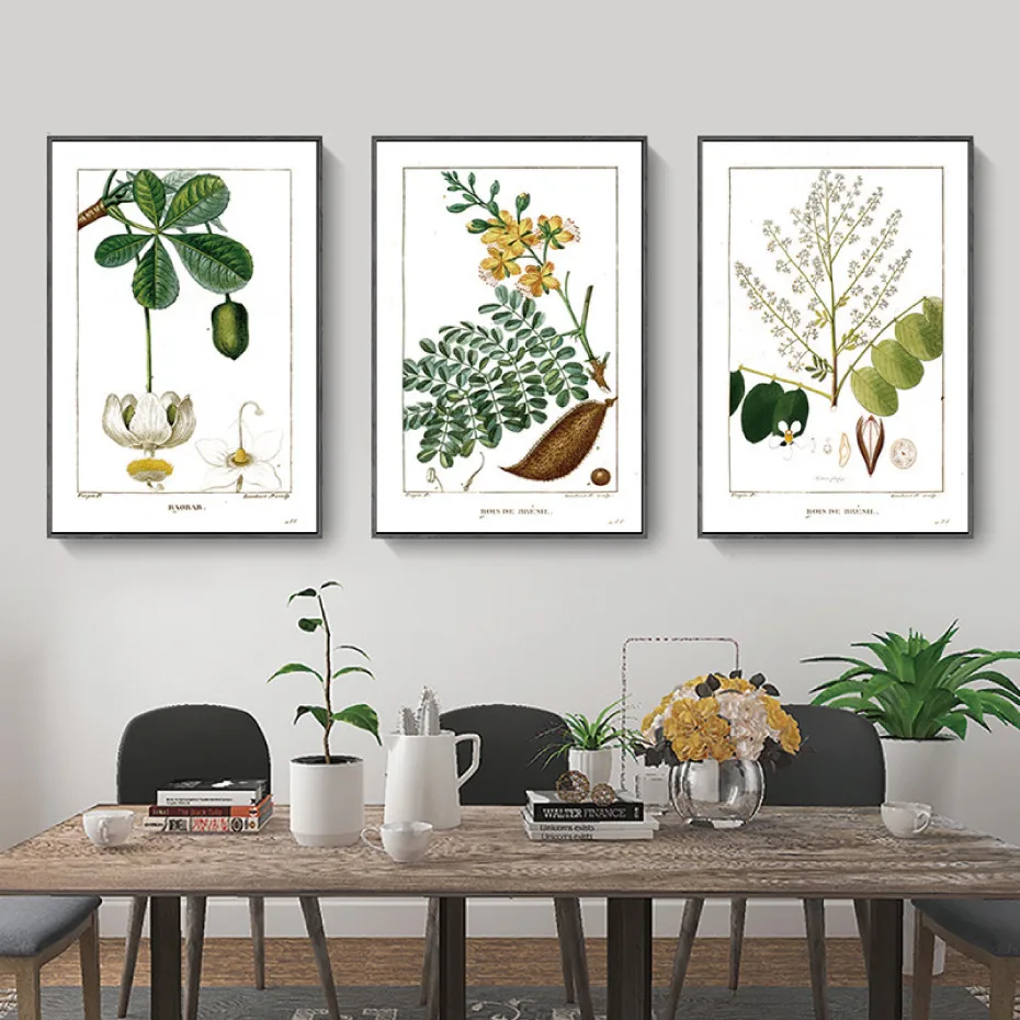 

Crop Flowers And Fruits Leaf Textbook Poster Canvas Painting Plant Picture Wall Art Modern Home Decoration For Kitchen