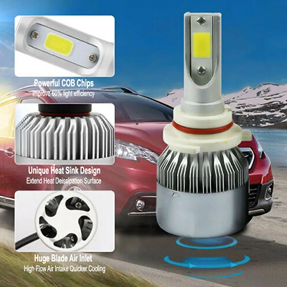 

Car 9006+9005 LED Headlight 360° 4200W 630000LM Hi-Lo Beam Combo Kit 6000K HID Lamp C6 Waterproof For Car LED Lights Equippments