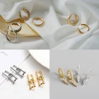 U-образная застежка для ушей из нержавеющей стали, золотые золотистые серьги-кольца для женщин и мужчин, толстый маленький круглый пирсинг для ушей