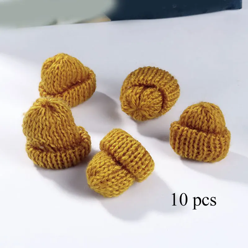10 шт цветные вязаные мини шляпы DIY ремесло принадлежности головные уборы одежда