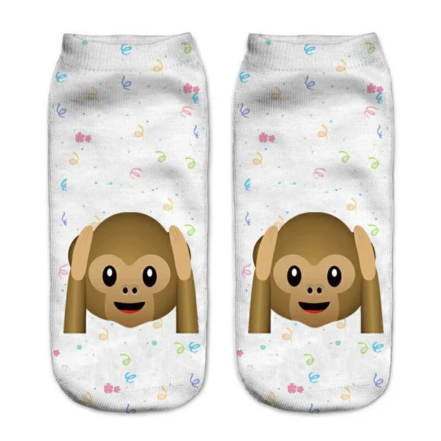 3 Модные Милые 3D Носки с рисунком крутой обезьяны Sox женские носки Chaussette Animal Веселая 3D-печать носки до лодыжки унисекс художественные носки - Цвет: 3