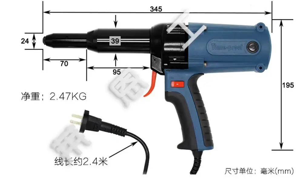 

Заклепочный пистолет для слепых заклепок TAC_500, Электрический Электроинструмент 400 Вт 220 В для 3,2-5,0 мм, высокое качество