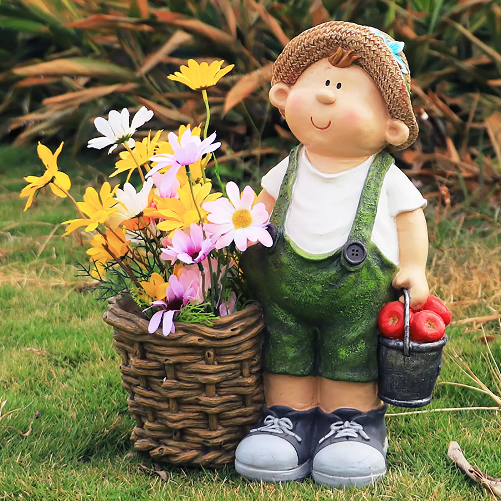

Harvest Season Boy/Girl Garden Flower Pot Flower Planter Home Decor Plant Pot Desktop Figurine Ornaments Garden Decoration