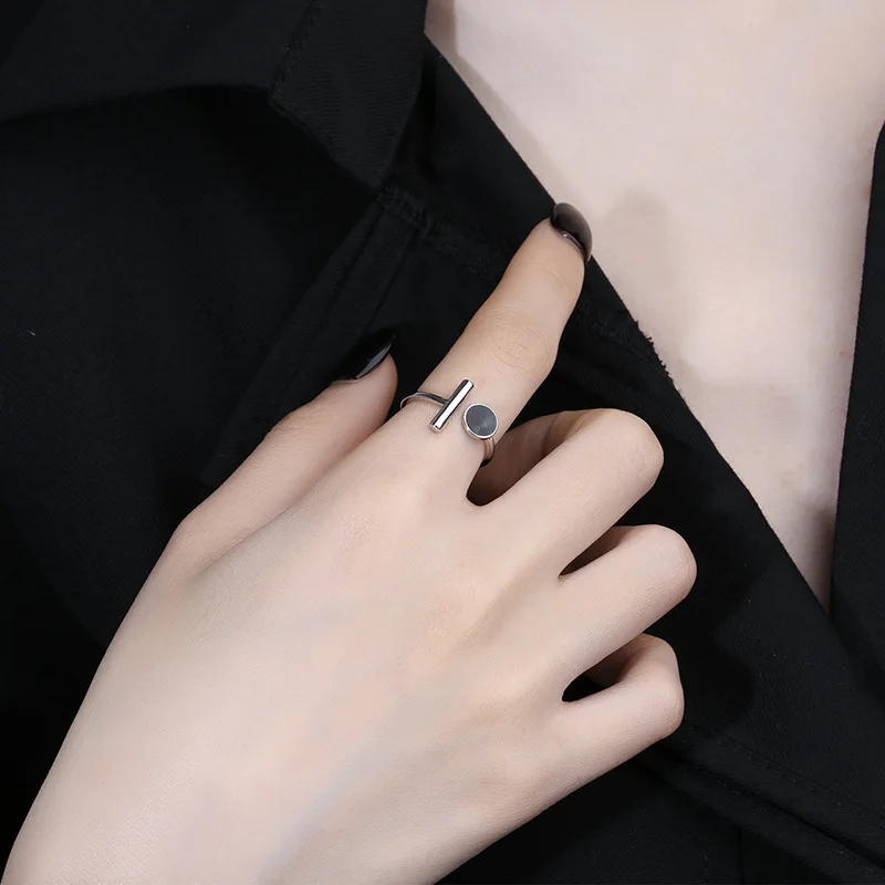 

Hight Quality Fashion Korean Style Adjuestable Size Art Geometry Luxury Silver Plated Rings Charm Women Jewelry Female Gift