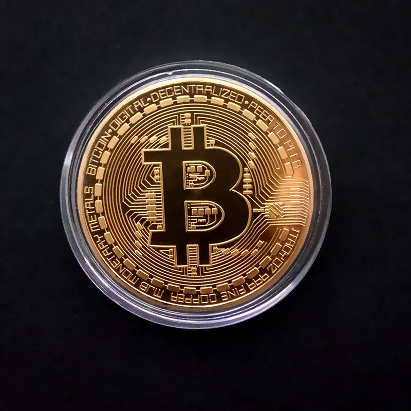 Позолоченные физические биткойны BTC чехол подарок физическая металлическая