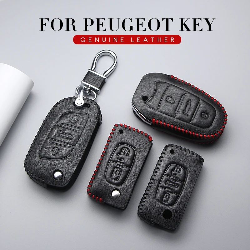 Кожаный чехол для автомобильного ключа Peugeot 5008 2008 508 треботер 107 308 SW Boxer 301 Expert 407 406