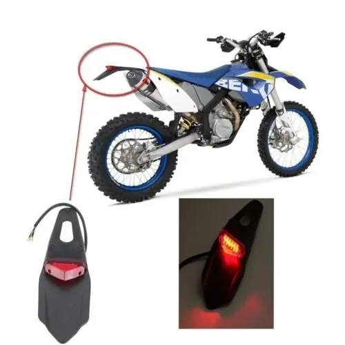 

1PC Modify Motorcycle Rear Fender Brake Stop Taillight Motocross Enduro Mudguards 12V LED Tail Light For KTM For Kawasaki