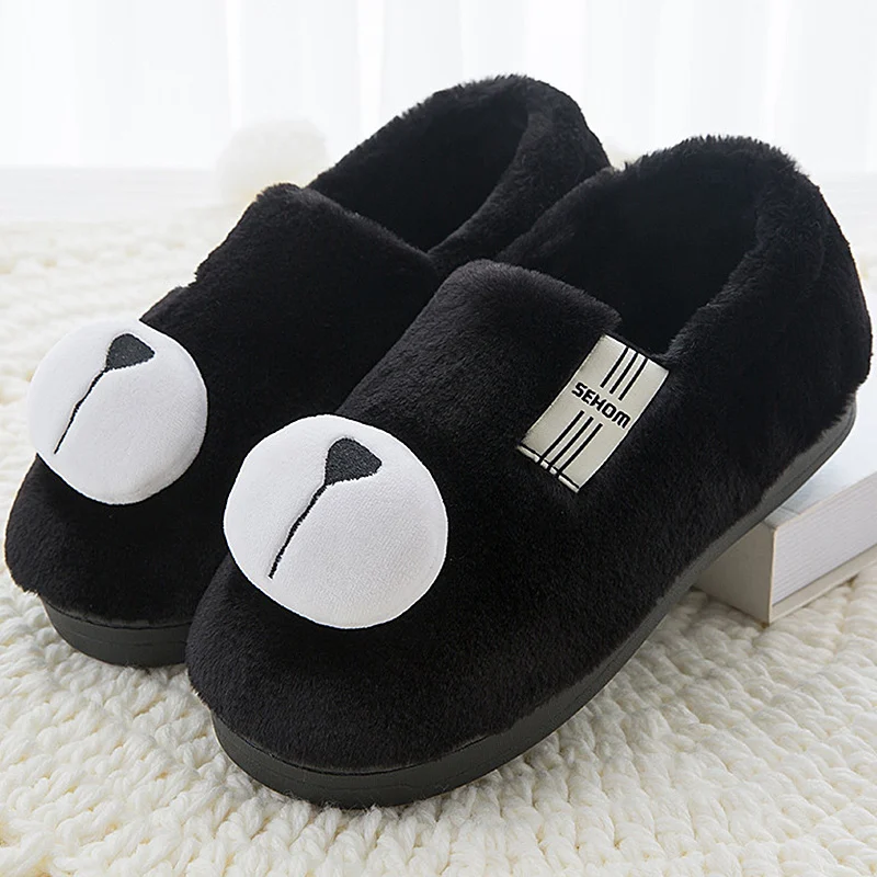 Мужские осенне-зимние тапочки домашние удобные с милым медведем мужские теплые