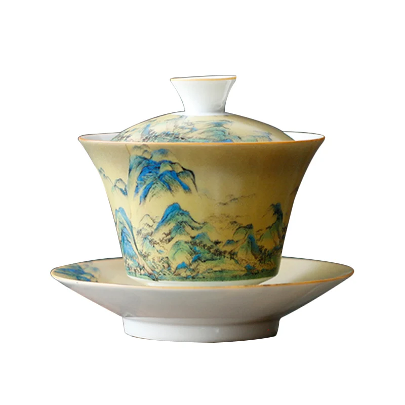 

Gaiwan 100ml Ceramic Tea Bowl Luxurious Tea Tureen with Lid Saucer Master Cup Drinkware Teaware As Birthday Gift Collection Cups
