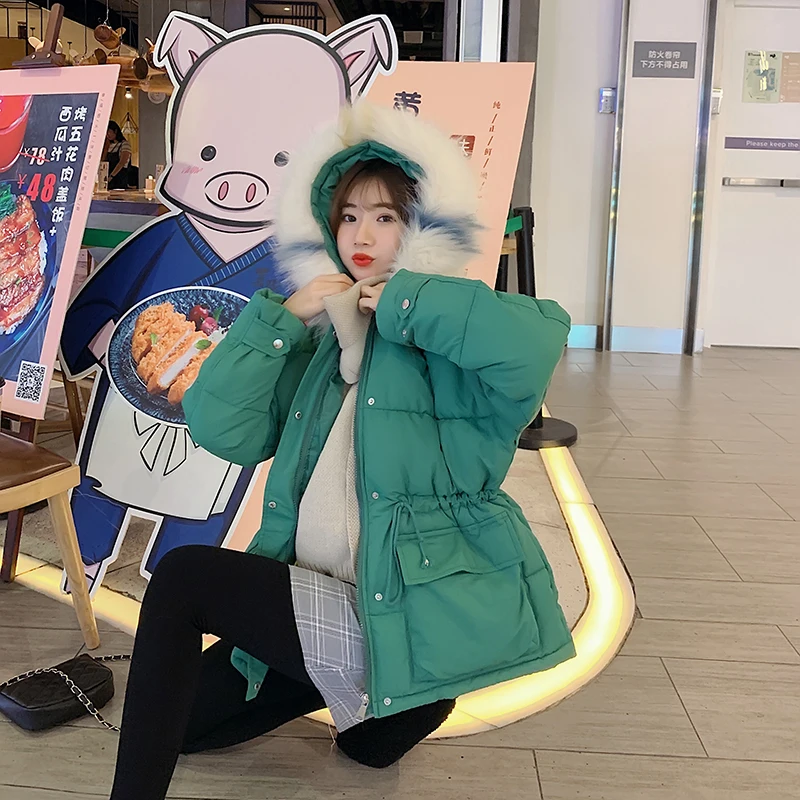 Новое поступление 2019 парка с капюшоном из искусственного фу модная тонкая