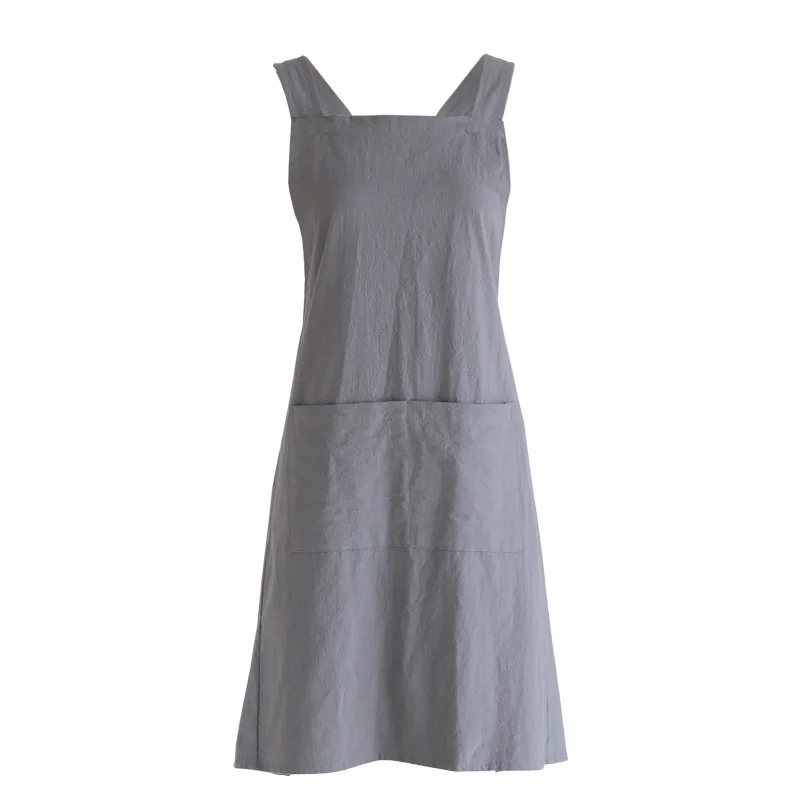 

Simple Cotton Apron no lace up home Bib cooking