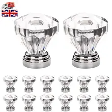 25 / 30mm Diamond Shape Design Glass Knobs Cupboard Drawer Pull Out Kitchen Cabinet Door Door Handle Door Pull Handle