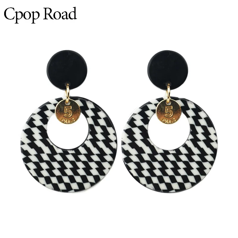 Cpop прозрачные акриловые серьги из смолы для женщин классические леопардовые