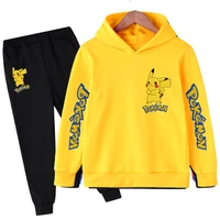 japan anime pikachu baby boys girls clothing set children hooded outerwear tops pants 2pcs outfits kids toddler costume suit