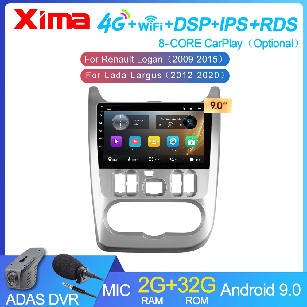Автомагнитола 2DIN мультимедийный плеер с 9-дюймовым экраном Android 9 0 ОЗУ 2 Гб для Renault