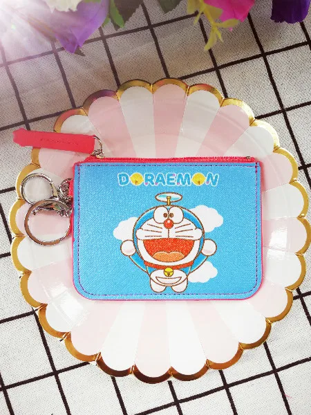 see chart Doraemon, модный плюшевый держатель для карт в стиле аниме, ПУ, Мультяшные сумки для кредитных карт, на молнии, для монет, автобусов, карт, кошелек для девочек, подарки на день рождения, Новинка - Цвет: see chart