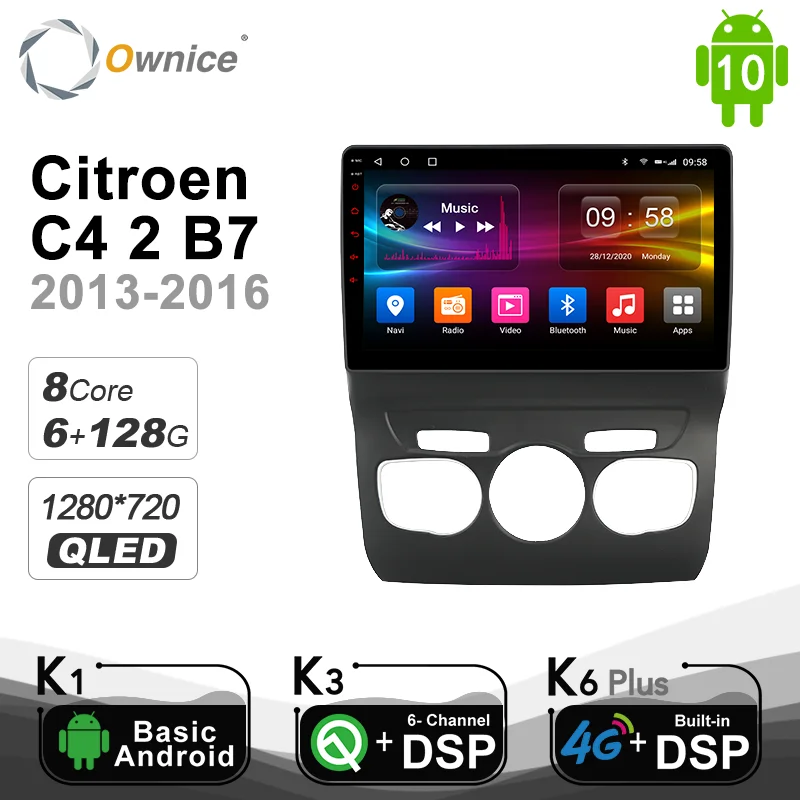 

Автомобильный DVD-плеер Ownice, проигрыватель 6 ГБ + 128 ГБ, 8 ядер, Android 10,0, GPS, для Citroen C4, C4L, 2011-2018, радио, 4G, LTE, DSP, оптическая Автомагнитола