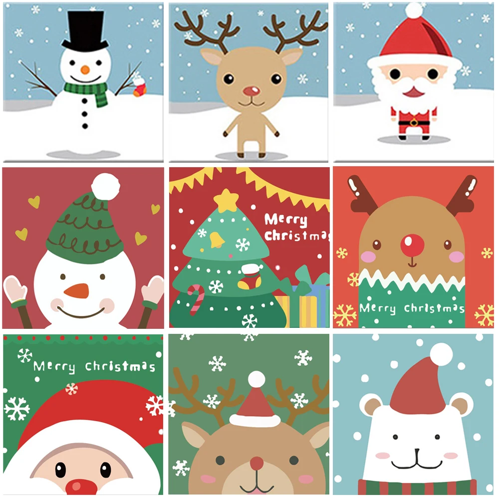 Поделки РОЖДЕСТВЕНСКИЕ картина по номерам детская Санта Клаус раскраска 20x20 см