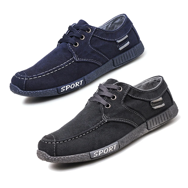 New Canvas Men Shoes Denim Lace-Up Casual 2019 Comfortable Breathable Non-Slip Male Footwear Autumn | Обувь