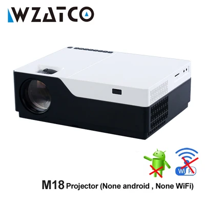 WZATCO Full HD проектор 1920x1080 Разрешение светодиодный проектор поддержка AC3 домашний кинотеатр 5500 люмен(опционально Android 9,0 wifi) M18 - Цвет: None Android OS