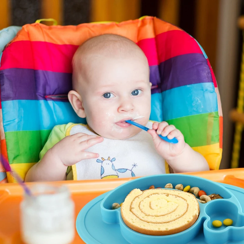 Hot New Infants Silicone Plate Baby Dishes Feeding Food Tray for Kid Dinnerware Set Waterproof Tableware Placemat | Дом и сад