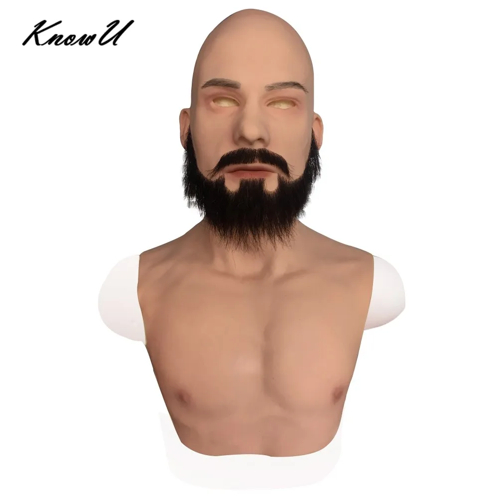 Реалистичная силиконовая маска KnowU для мужчин среднего возраста с грудью