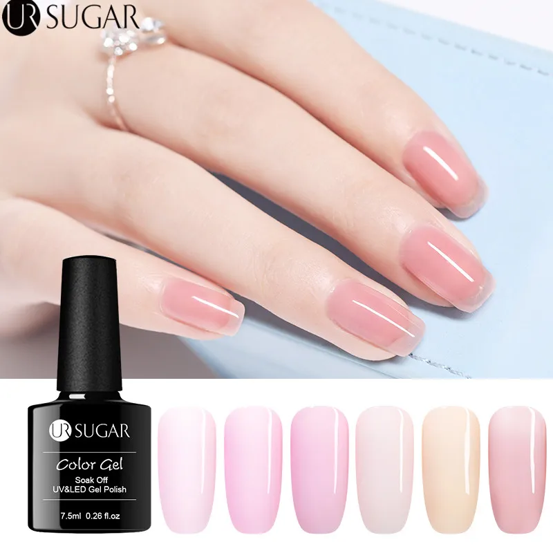 Ur Sugar 7,5 мл желе-розовый Гель-лак полупрозрачный Гель-лак замачиваемый дизайн ногтей УФ светодиодный Гель-лак здоровый цвет ногтей