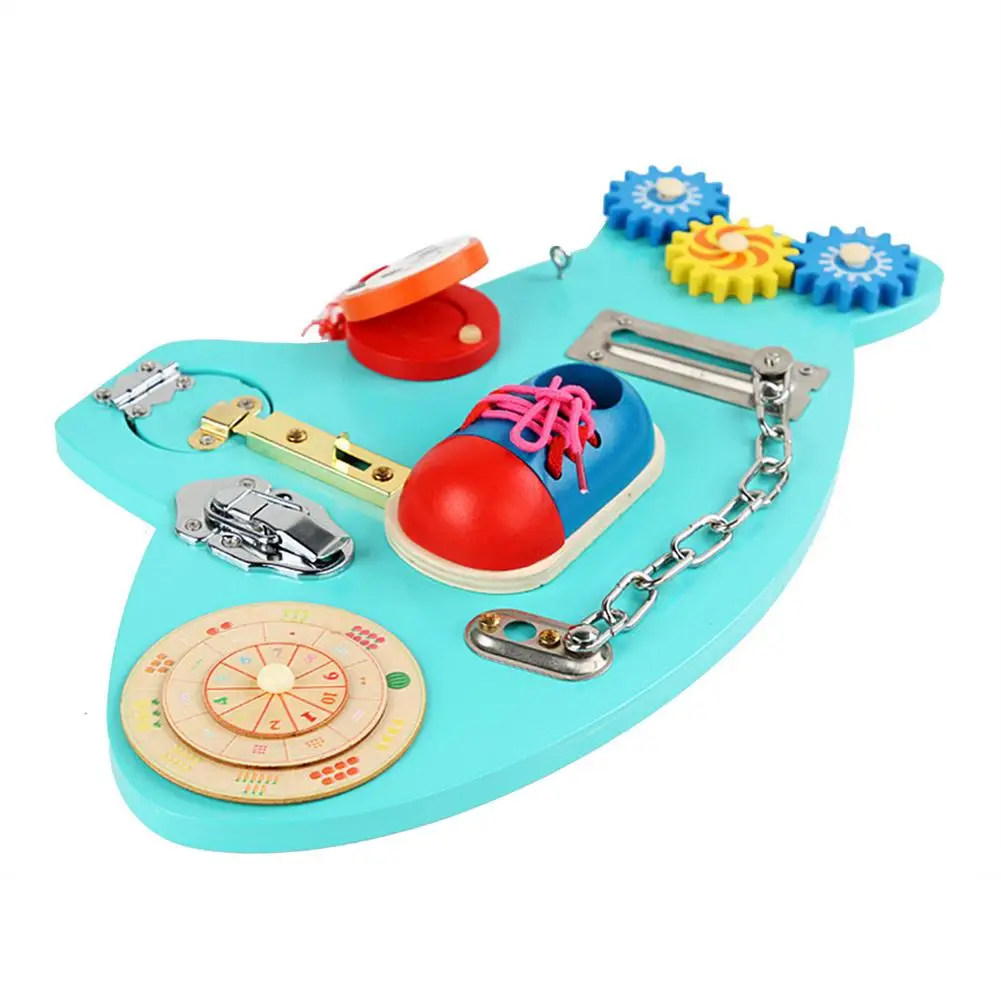 

Toddler Sensory Board Dressing Skills Toys 7-In-1 Sensory Board Montessori Travel Toy Preschool Educational Activities And Fi