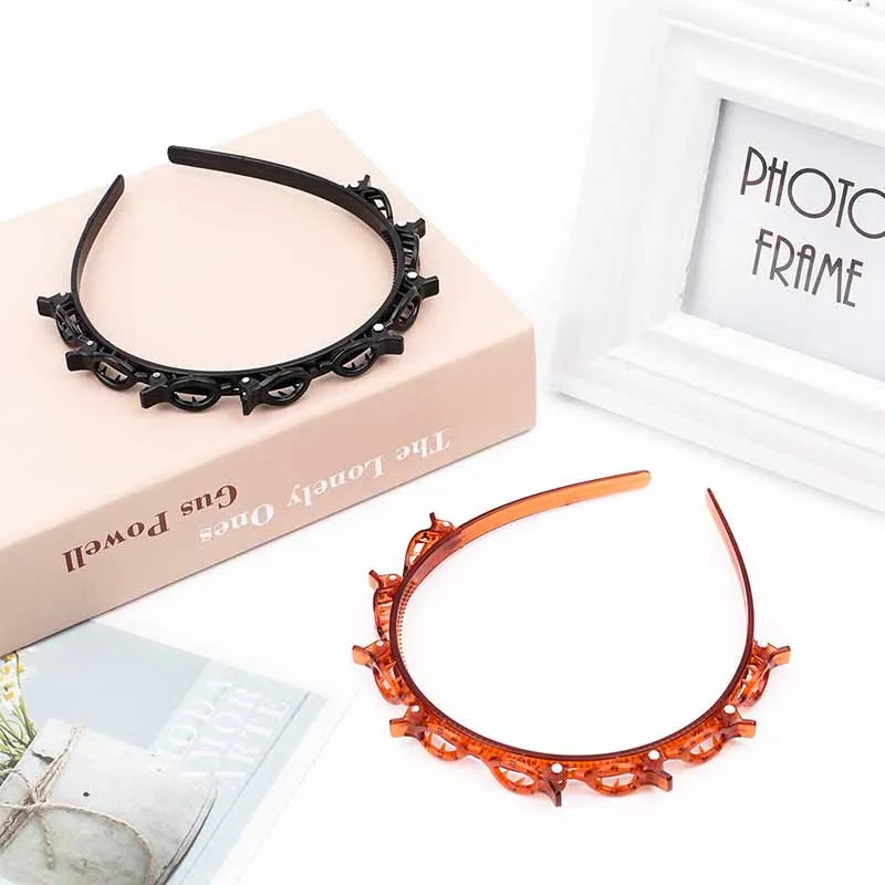 

Fashion Double Layer Band Twist Plait Clip Front Hair Clips Double Layer Band Twist Plait Clip Braided Headband Hair Decor