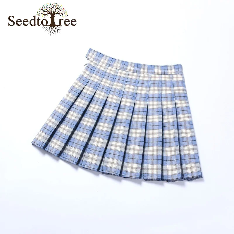 

Summer Plaid Folds Women's Pleated Skirt High Waist Mini Skirt Jk Uniform Skirt
