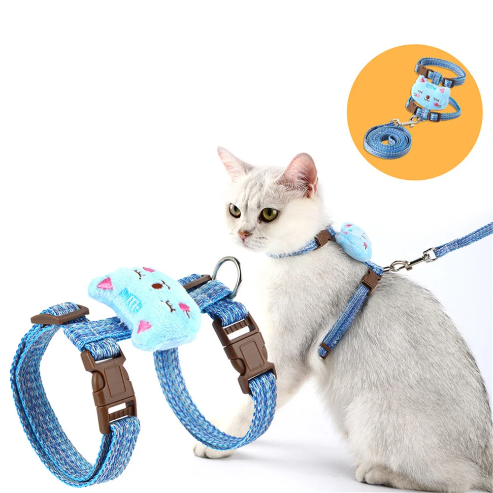 

Cat Harness Leash Set for Chihuahua Accessories Dog Cat Vest Pug Leashes Walking Tools Walk Out Lead Product