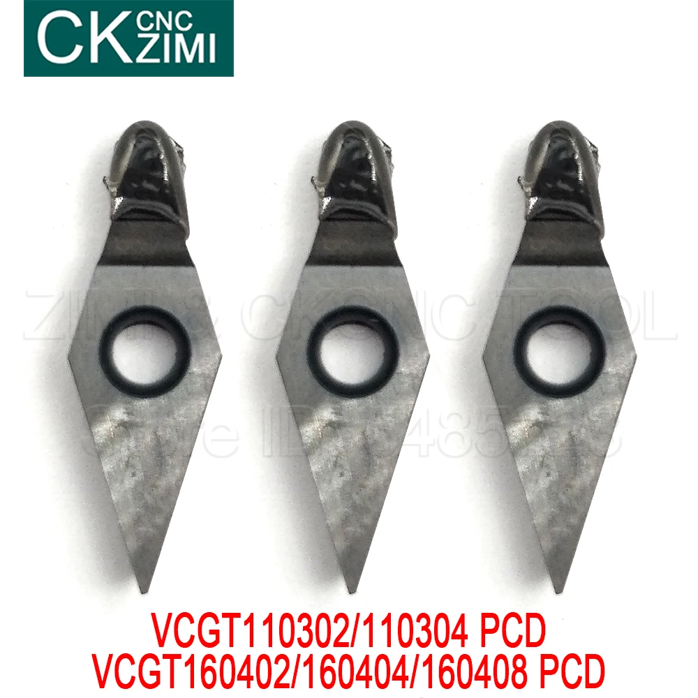 

VCGT110302 VCGT110304 VCGT160402 VCGT160404 VCGT160408 PCD diamond insert turning CNC tools VCGT for Aluminum Copper stone wood