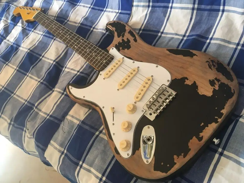 Левосторонняя электрогитара ручной работы relic guitar Ash body custom старая аппаратная