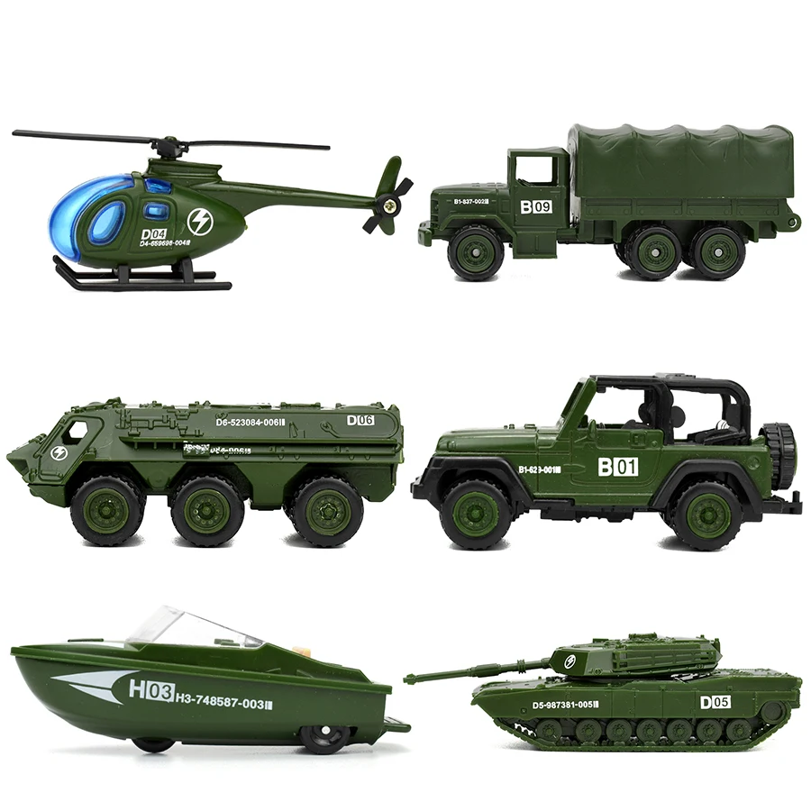 6 стилей литая под давлением Мини Военная техника сплав армейский Танк модель игрушки для детей пластик скольжение автомобиль грузовик детские игрушки подарки для мальчика