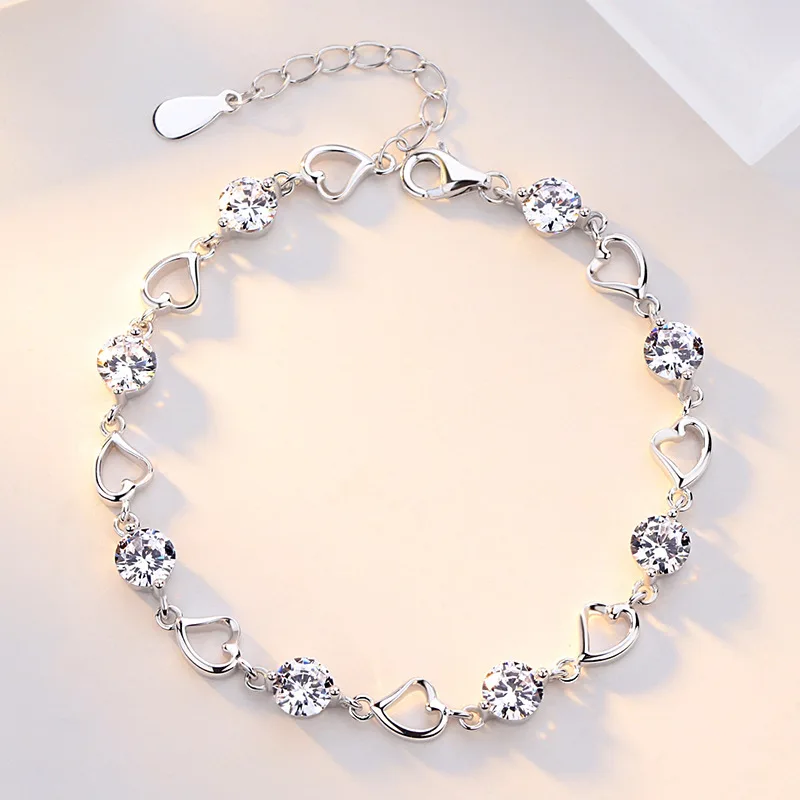 

Женский серебряный браслет в стиле нормкор, простое украшение в форме сердца