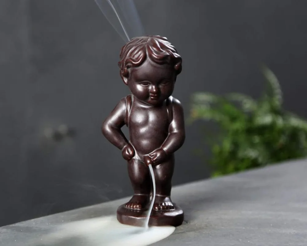 Курильница манекен мальчик с обратным потоком курильница керамическим ароматом