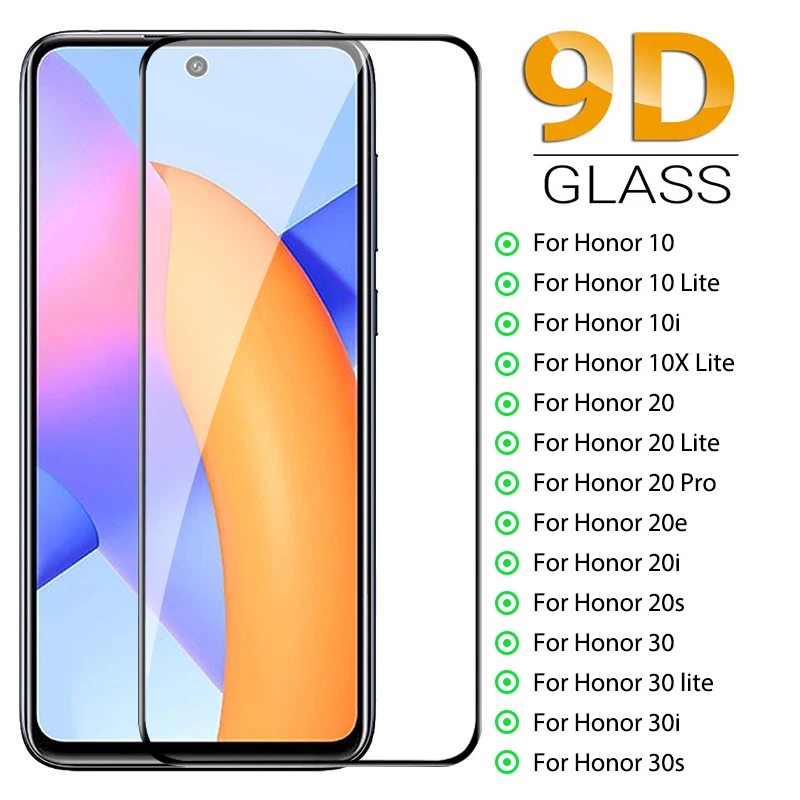 

3D Tempered Glass For Huawei Honor 10 Lite Screen Film Honor 10 10X Lite X10 20 20 Lite 20 Pro 30 Full Cover Screen Protector