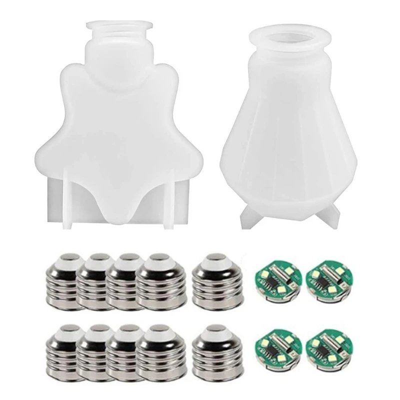 

Light Bulb Epoxy Resin Molds Diamond and Star Shape LED Bulb Silicone Mould DIY Crafts Home Decorations Casting Tools
