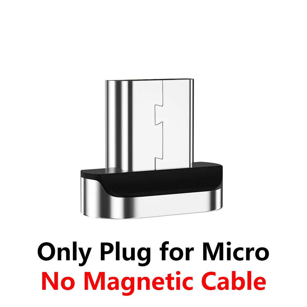 Only Plug Micro Магнитный зарядный кабель Micro Usb MANTIS 3m 2m 1m для Iphone samsung светодиодный магнитный кабель синхронизации данных 3A кабель быстрой зарядки type C - Цвет: Only Plug Micro