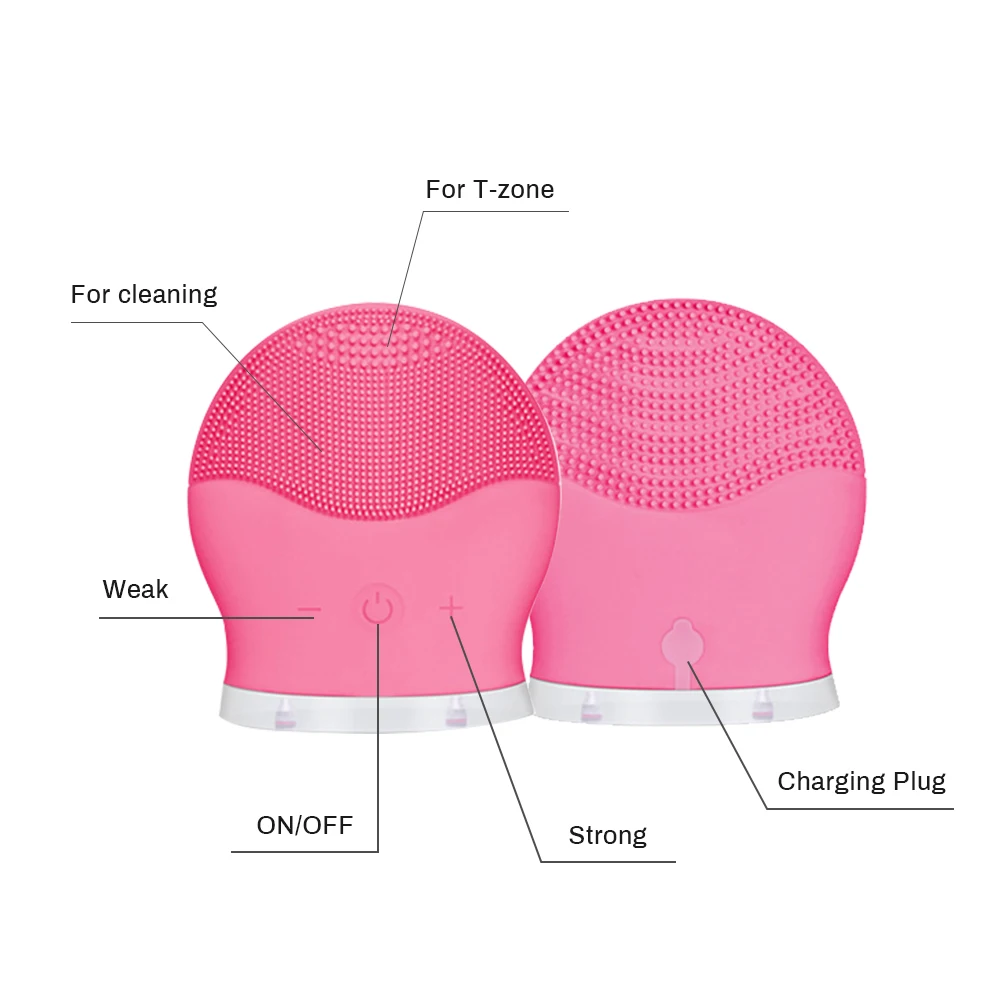 Электрическая ультра звуковая Очищающая щетка для лица силиконовый массажер sonic