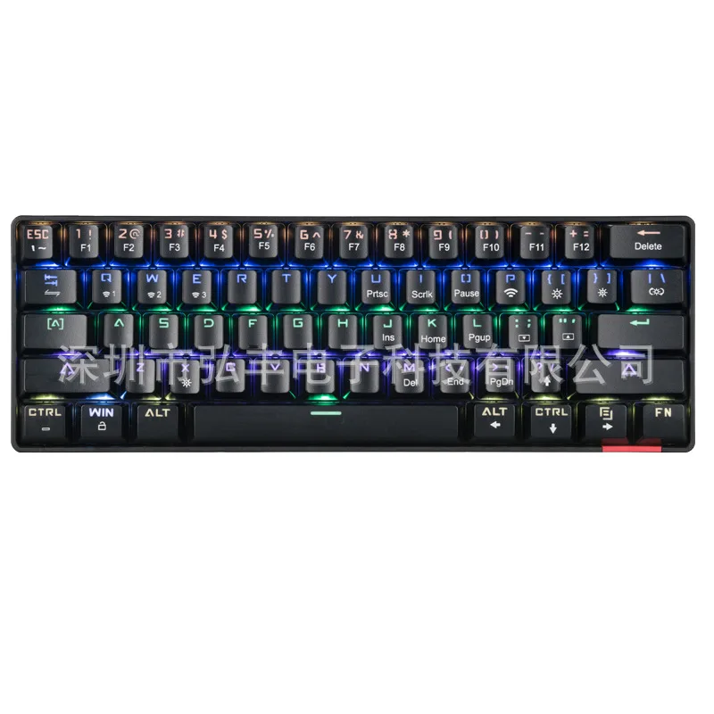 

DIK61 Bluetooth wireless + wired dual-mode charging green axis RGB gaming mechanical keyboard Mac Android ipad