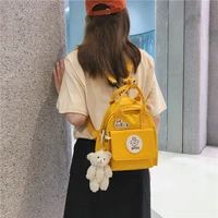 korean style waterproof canvas small mini backpack for women fashion travel backpack school bag for tennage girl shoulder bag