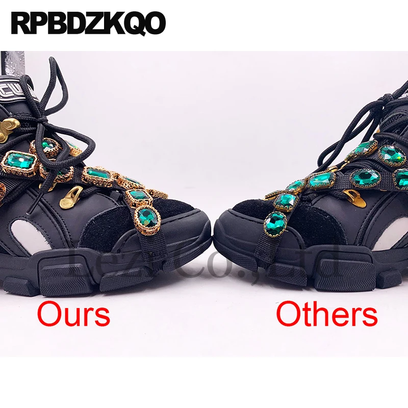 Женские кроссовки-стразы на толстой подошве со стразами | Обувь