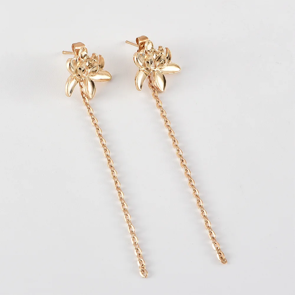 ALYXUY новые модные Висячие серьги-гвоздики с кисточками в форме цветка лотоса